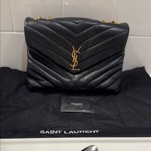 Final Price: Saint Laurent Black LouLou Medium Quilted Leather Shoulder Bag
